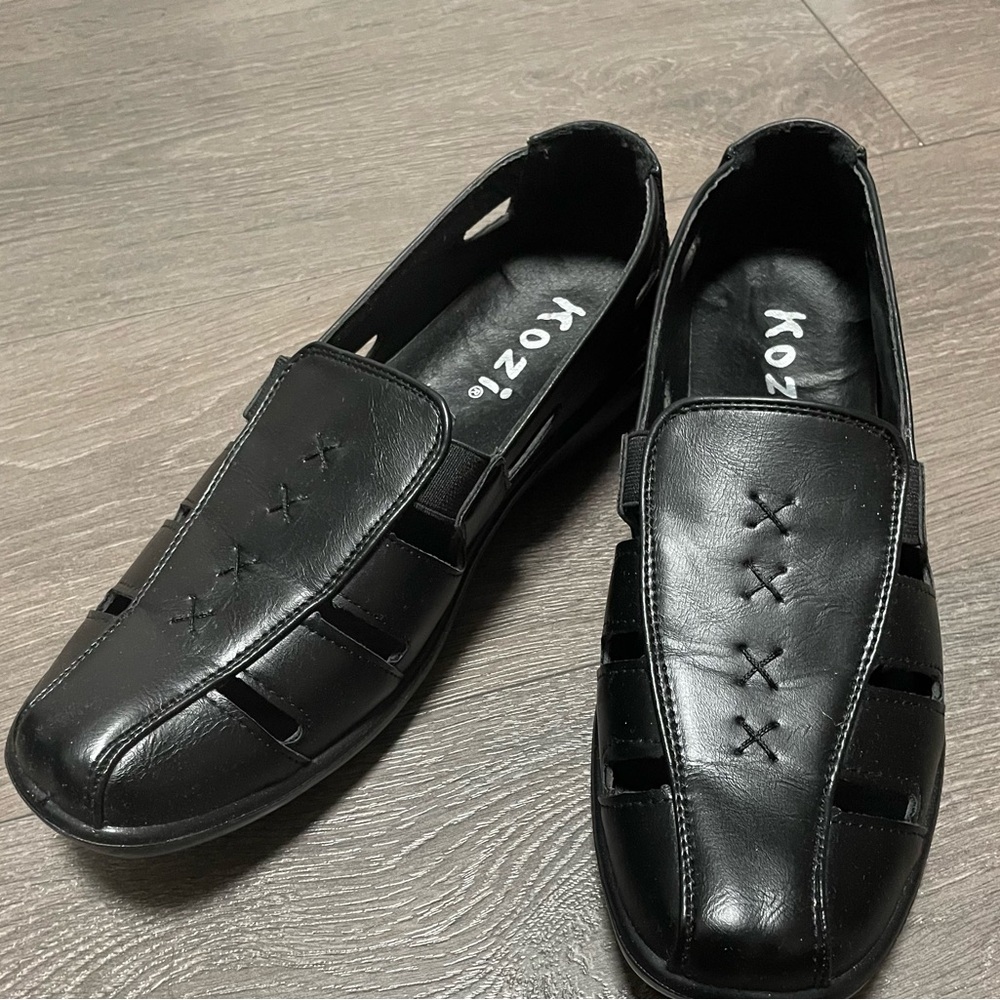 Black Woman Slip-On Loafers